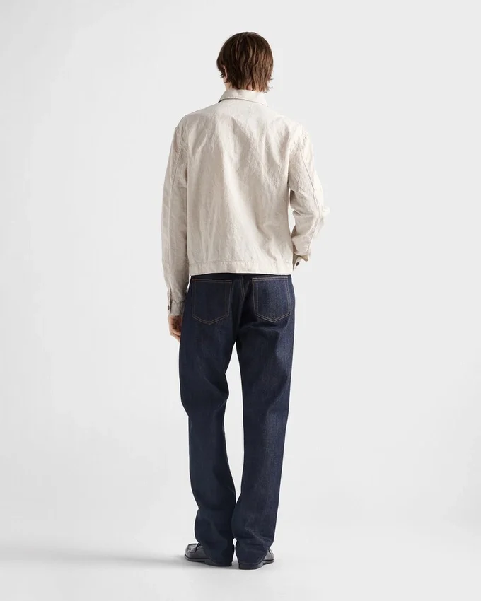 Kurtka typu blouson z tkaniny chambray Kurtka typu blouson z tkaniny chambray