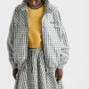 Kurtka typu bluzon w kratę z tkaniny chambray Kurtka typu bluzon w kratę z tkaniny chambray