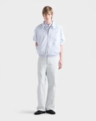 Kurtka typu bluzon z tkaniny chambray