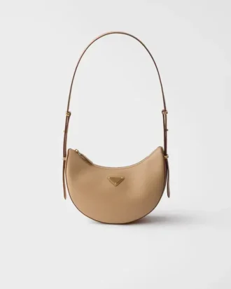 Mała skórzana torba na ramię Prada Arqua