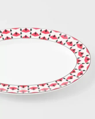 Mały porcelanowy talerz do serwowania – Vienna Red