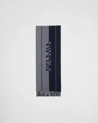 Mały wełniany szalik z żakardowym logo Mały wełniany szalik z żakardowym logo