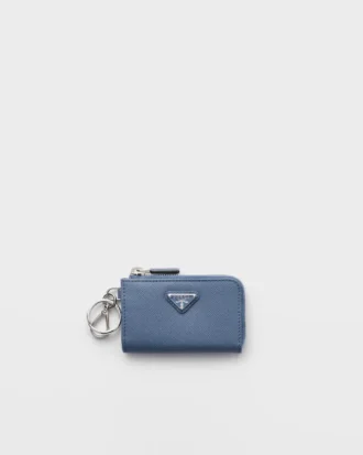 Mini etui ze skóry Saffiano z brelokiem Mini etui ze skóry Saffiano z brelokiem