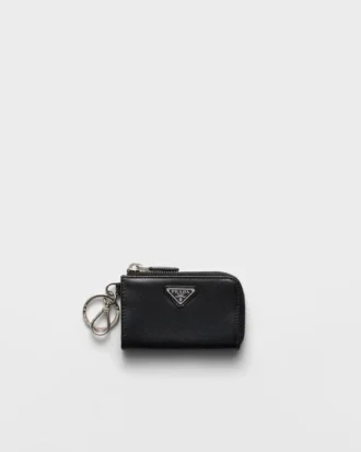 Mini etui ze skóry Saffiano z brelokiem Mini etui ze skóry Saffiano z brelokiem