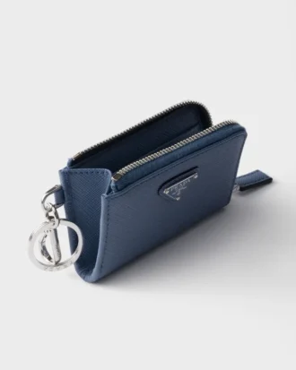 Mini etui ze skóry Saffiano z brelokiem Mini etui ze skóry Saffiano z brelokiem