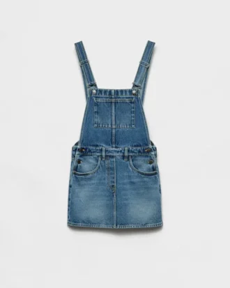 Mini-sukienka z denimu w stylu ogrodniczek