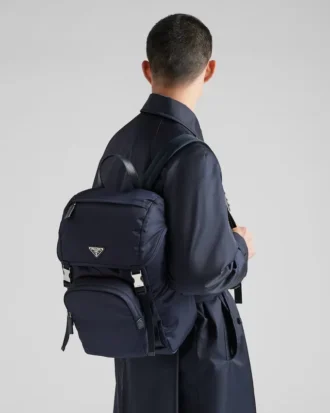 Plecak z materiału Re-Nylon i skóry Saffiano