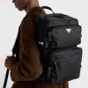 Plecak z materiału Re-Nylon i skóry Saffiano Plecak z materiału Re-Nylon i skóry Saffiano