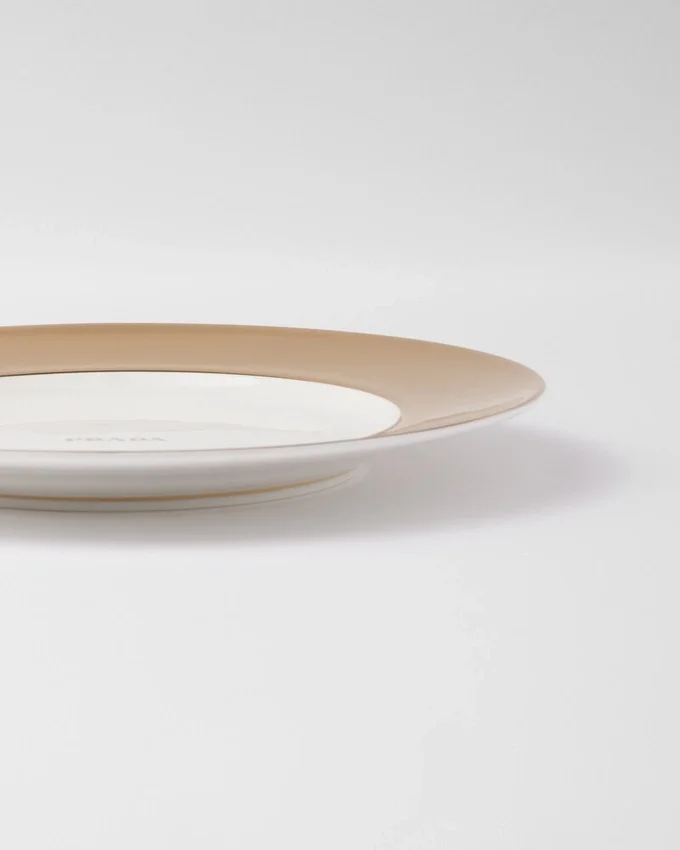Porcelanowy talerz obiadowy – w kolorze złotym Porcelanowy talerz obiadowy – w kolorze złotym
