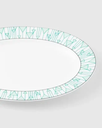 Średni porcelanowy talerz do serwowania – Vienna Green
