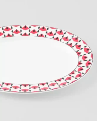 Średni porcelanowy talerz do serwowania – Vienna Red