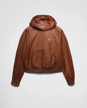 Skórzana bluza z kapturem