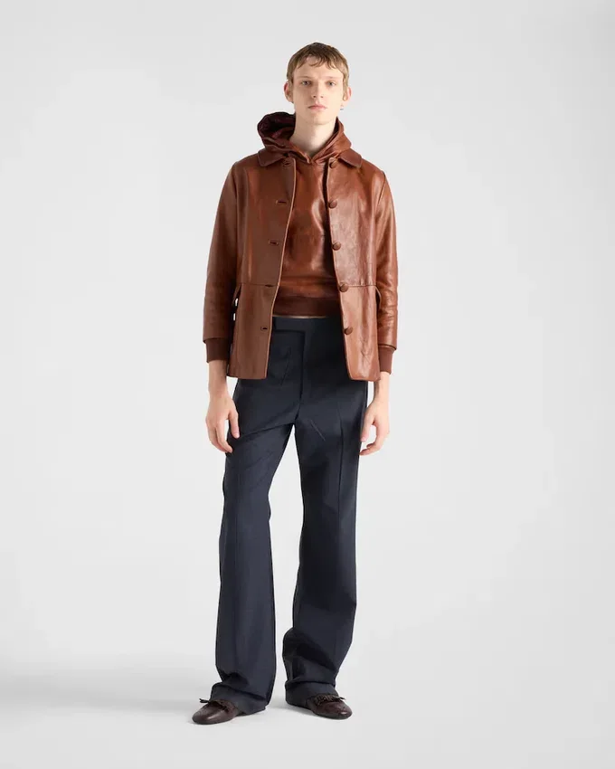 Skórzana bluza z kapturem Skórzana bluza z kapturem