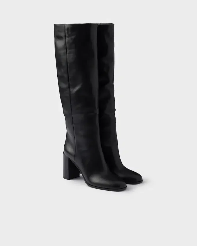 Skórzane buty na obcasie Skórzane buty na obcasie