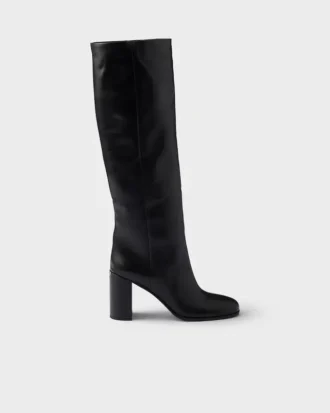 Skórzane buty na obcasie