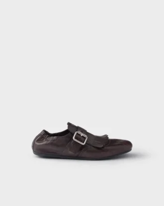 Skórzane buty typu shuffle z klamrą Skórzane buty typu shuffle z klamrą