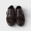 Skórzane buty typu shuffle z klamrą Skórzane buty typu shuffle z klamrą