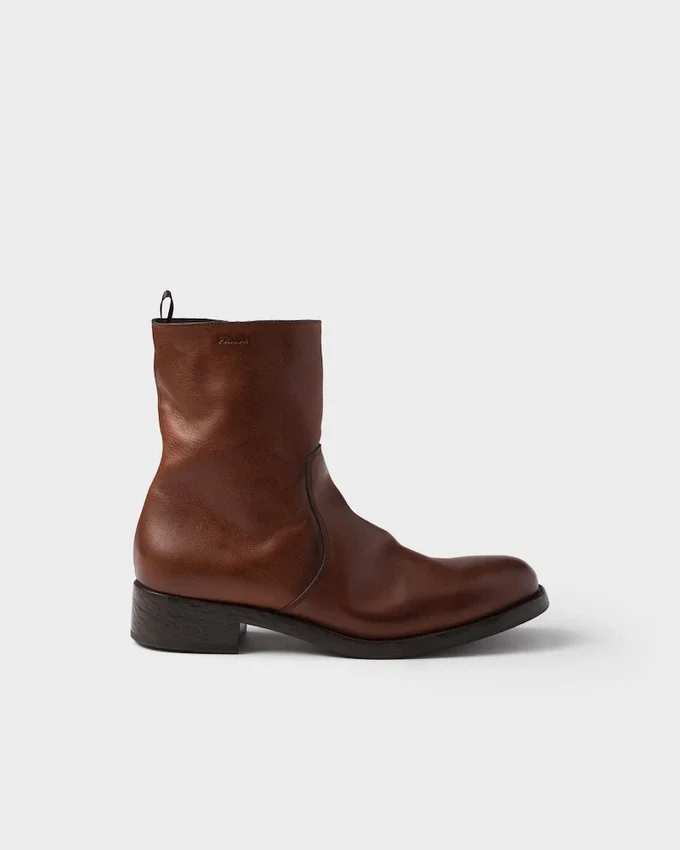 Skórzane buty zapinane na zamek Skórzane buty zapinane na zamek