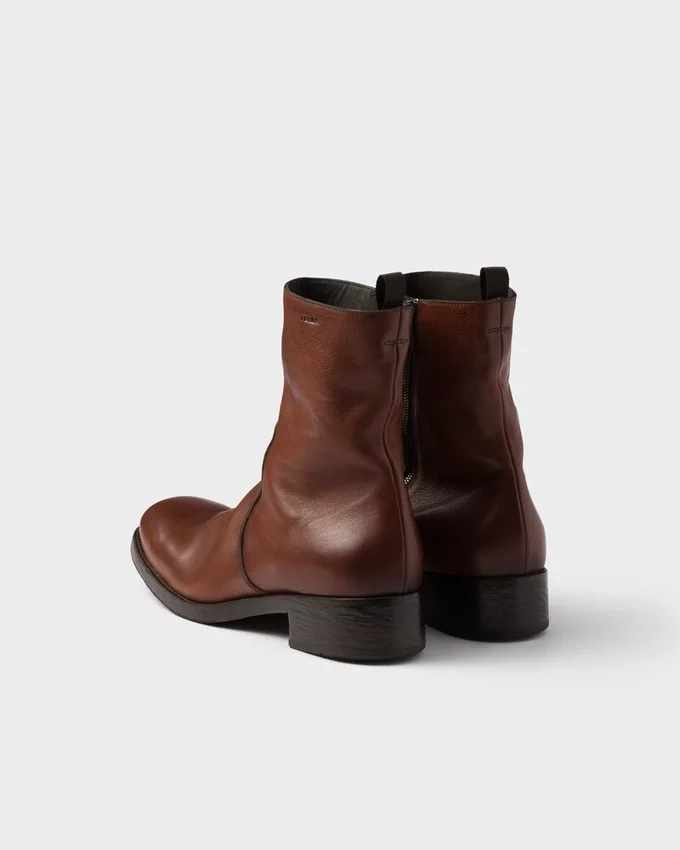 Skórzane buty zapinane na zamek Skórzane buty zapinane na zamek
