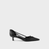 Skórzane czółenka z otwartymi bokami