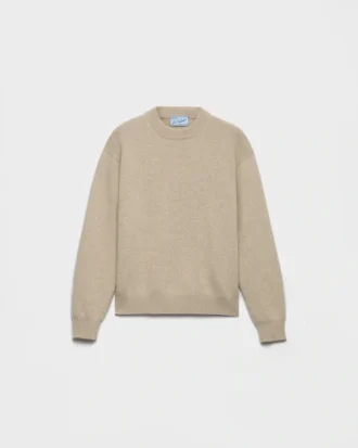 Sweter z okrągłym dekoltem z regenerowanego kaszmiru