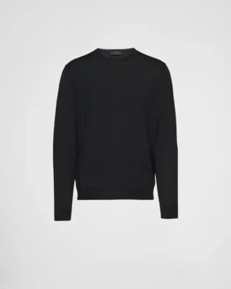 Sweter z okrągłym dekoltem z superdelikatnej wełny