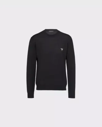 Sweter z okrągłym dekoltem z superdelikatnej wełny