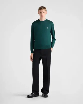 Sweter z okrągłym dekoltem z superdelikatnej wełny