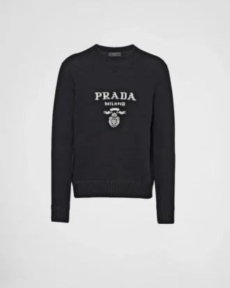 Sweter z okrągłym dekoltem z wełny i kaszmiru