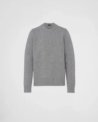 Sweter z okrągłym dekoltem z wełny i kaszmiru
