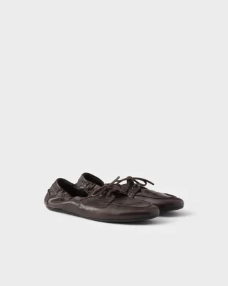 Sznurowane buty Shuffle z postarzanej skóry