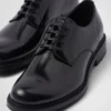 Sznurowane buty z szczotkowanej skóry