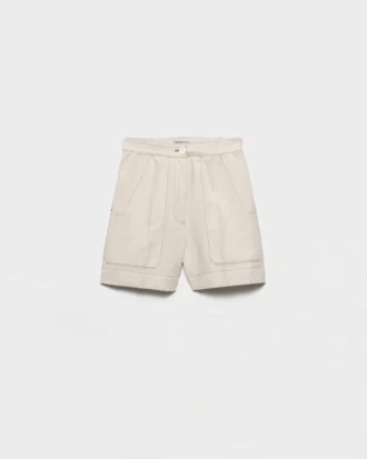 Szorty z tkaniny chambray