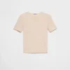 T-shirt z krótkim rękawem z elastycznego materiału T-shirt z krótkim rękawem z elastycznego materiału