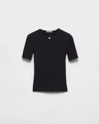 T-shirt z krótkim rękawem z elastycznego materiału