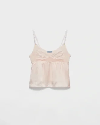 Top z satyny i koronki w stylu vintage