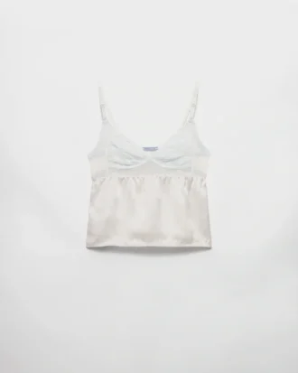 Top z satyny i koronki w stylu vintage