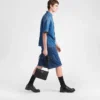 Torba na ramię z nylonu Re-Nylon i skóry Saffiano