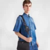 Torba na ramię z nylonu Re-Nylon i skóry Saffiano