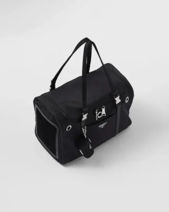 Torba na zwierzęta z nylonu Re-Nylon i skóry Saffiano