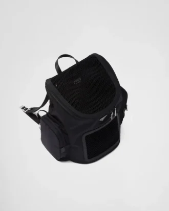 Torba na zwierzęta z nylonu Re-Nylon i skóry Saffiano