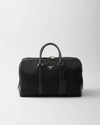 Torba podróżna z materiału Re-Nylon i skóry Saffiano