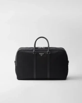Torba podróżna z materiału Re-Nylon i skóry Saffiano