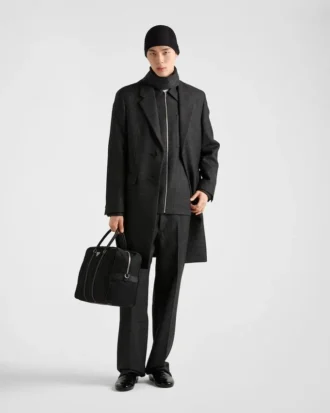 Torba podróżna z materiału Re-Nylon i skóry Saffiano