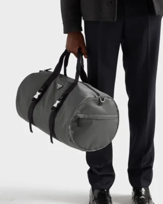 Torba podróżna z materiału Re-Nylon i skóry Saffiano