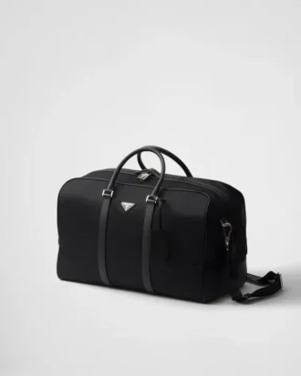 Torba podróżna z materiału Re-Nylon i skóry Saffiano