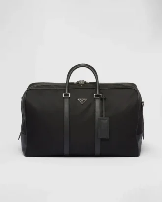 Torba podróżna z nylonu Re-Nylon i skóry Saffiano