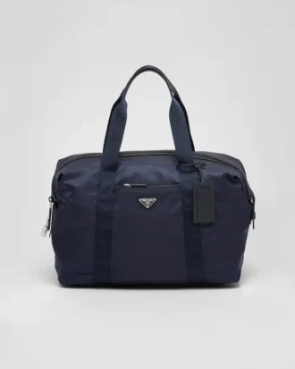 Torba podróżna z nylonu Re-Nylon i skóry Saffiano