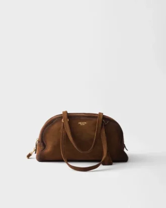 Torba Prada Bowling Medium z zamszu
