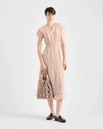 Torba Prada Noua Medium z bawełny w stylu makramy
